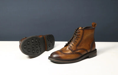 Botas de Cuero Casual para Hombre con Suela Gruesa y Estilo Moderno - Image 8