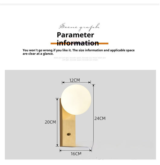 Lámpara Minimalista de Cristal para Mesita de Noche - Image 35