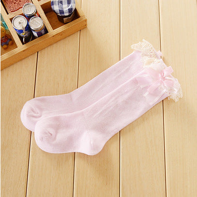 Calcetines Altos Princesa con Moño de Encaje Dulce - Image 4