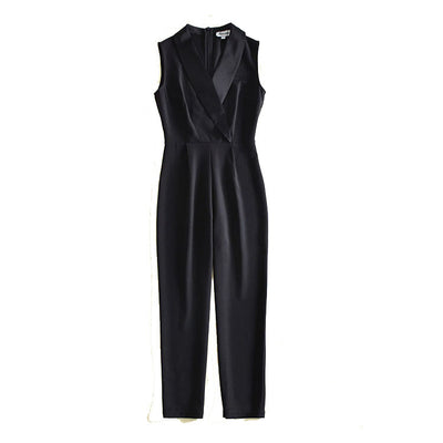Jumpsuit Elegante Sin Mangas Negro Ajustado para Mujer - Image 18