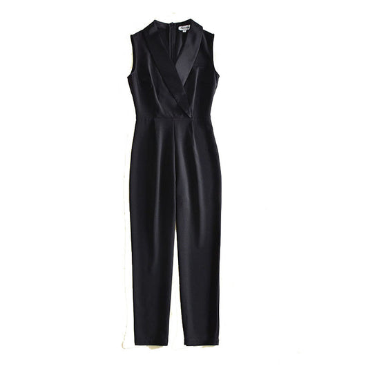 Jumpsuit Elegante Sin Mangas Negro Ajustado para Mujer - Image 18