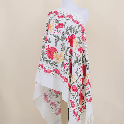 Chal de Cachemira con Bordado de Flor de Granada - Image 7