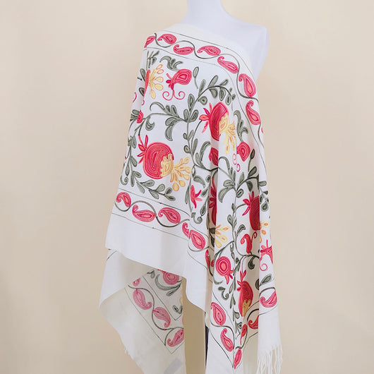 Chal de Cachemira con Bordado de Flor de Granada - Image 7