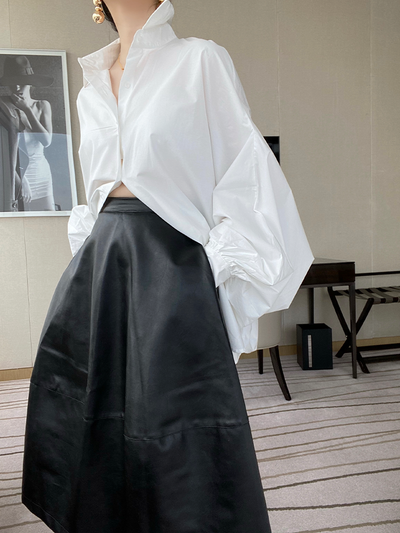 Blusa de Algodón Puro Blanca con Mangas Farol - Diseño Minimalista Versátil - Image 10