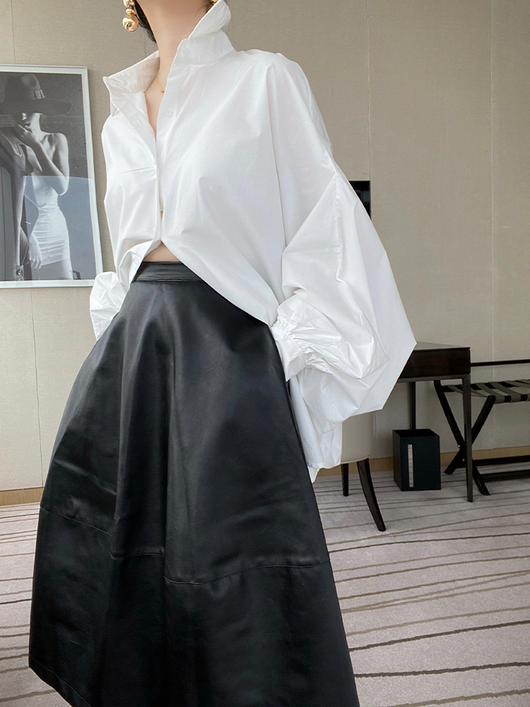 Blusa de Algodón Puro Blanca con Mangas Farol - Diseño Minimalista Versátil - Image 10