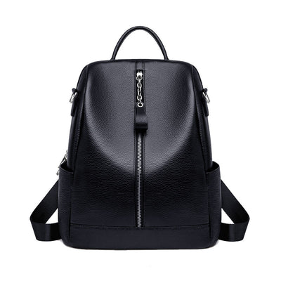 Mochila de Cuero con Textura - Gran Capacidad y Estilo Versátil - Image 9