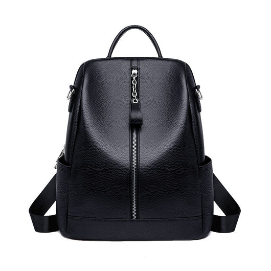 Mochila de Cuero con Textura - Gran Capacidad y Estilo Versátil - Image 9