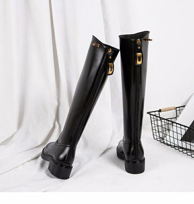 Botas Martin de Cuero con Tacón Grueso hasta la Rodilla - Image 3