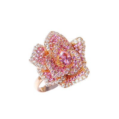 Anillo Rosa Tridimensional en Piedras Preciosas - Diseño Industrial - Image 10