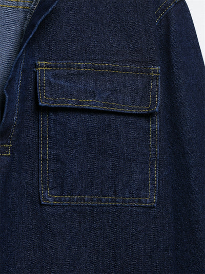 Conjunto Denim Vintage Azul Suelto - Camisa Manga Larga y Pantalón - Image 18