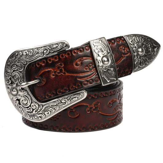 Cinturón de Cuero Grabado Estilo Mongol con Personalización Artesanal - Image 6