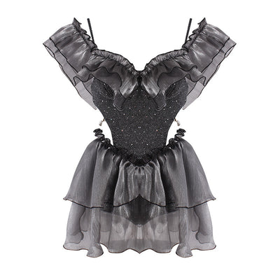 Traje de Baño Enterizo Plus Size con Volantes y Perlas - Image 14