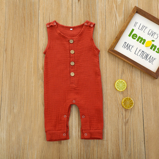 Enterizo de Algodón y Lino para Bebé - Romper Multicolor con Botones para Verano - Image 10