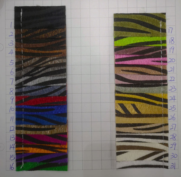 Tela de Cuero Impreso con Patrón Cebra y Fibra de Crin Sintética - Image 2