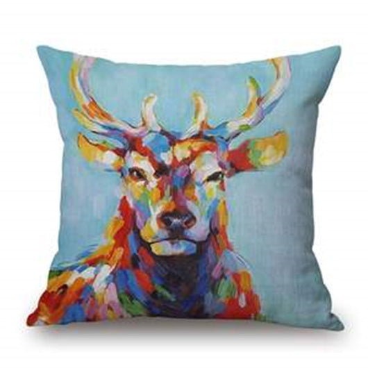 Funda de Almohada de Lino con Arte Animalista en Óleo - Image 10
