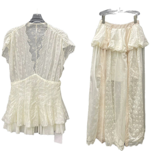 Blusa Falda Encaje Jacquard Escote en V - Colección Verano - Image 5