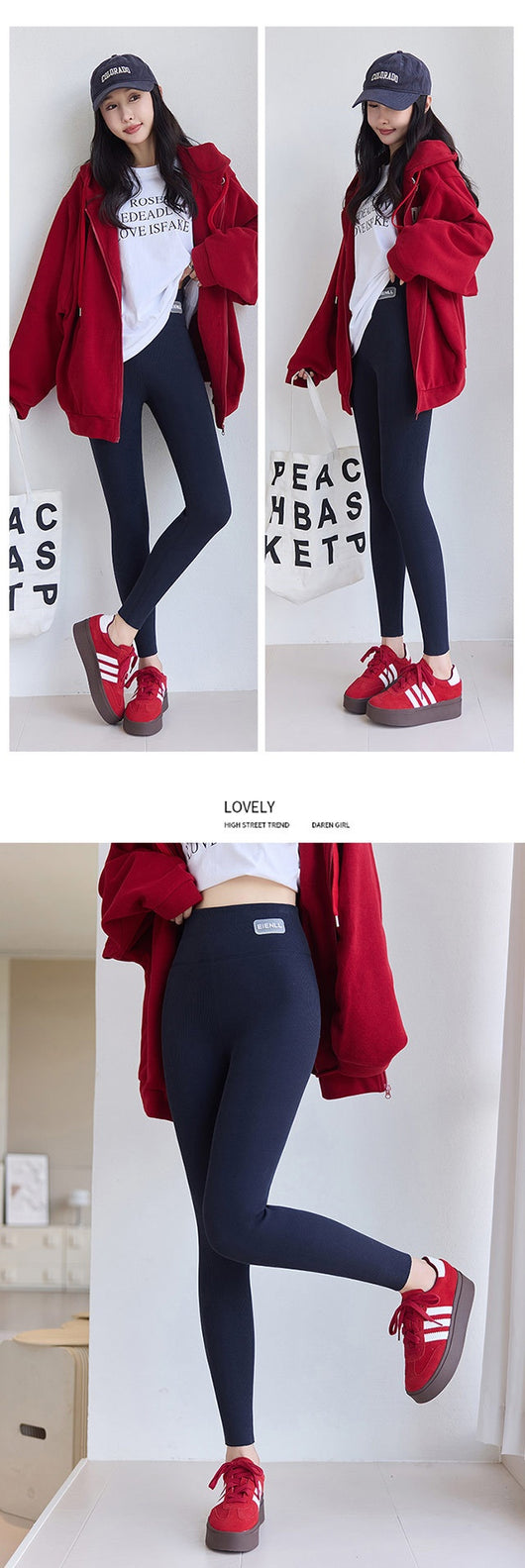 Leggings Térmicos de Algodón Puro con Forro Polar para Mujer - Cintura Alta y Elástico Reforzado - Image 21