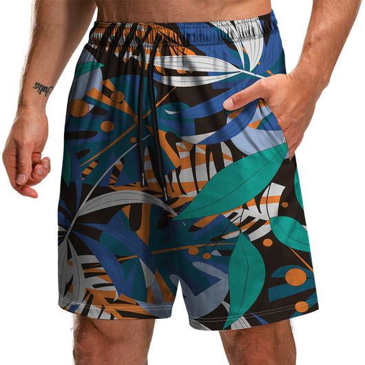 Pantalones Cortos Estampados 3D Serie Hojas Verano - Bermudas Playa Casuales para Hombre - Image 9