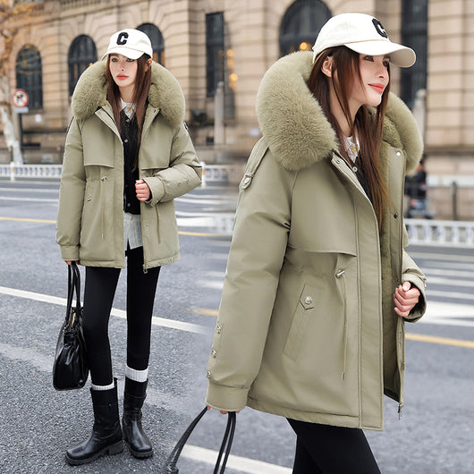 Chaqueta Acolchada Mujer con Cuello de Pelaje y Forro Polar - Image 8