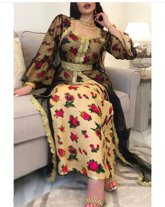 Vestido de Encaje Bordado Estilo Étnico Oriente Medio Dubai - Image 5