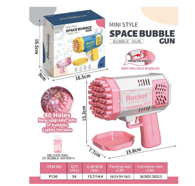 Pistola de Burbujas Automática 69 Agujeros con Luz LED - Juguete Infantil - Image 33