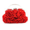 Bolso de Noche Portátil con Flores de Satén