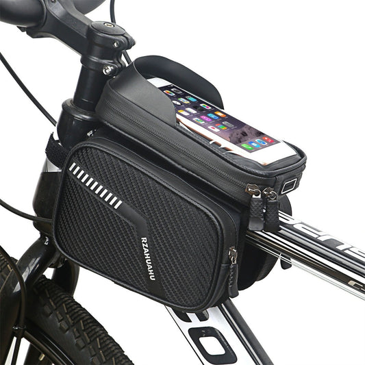 Bolsa Frontal para Bicicleta de Montaña - Soporte para Celular y Almacenamiento