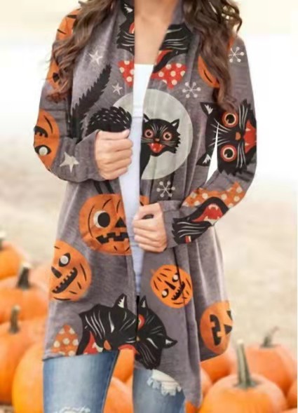 Cardigan Corto Estampado Temática Halloween