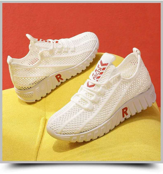 Zapatillas Deportivas Blancas para Mujer con Malla Transpirable y Plataforma - Image 4
