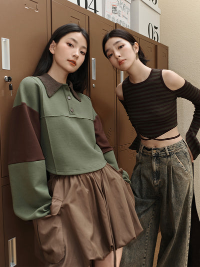 Suéter Suelto Coreano de Algodón con Cuello Tejido - Casual y Versátil para Mujer - Image 12