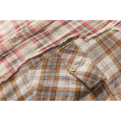 Camisa de Cuadros Combinados Manga Larga Unisex - Image 4