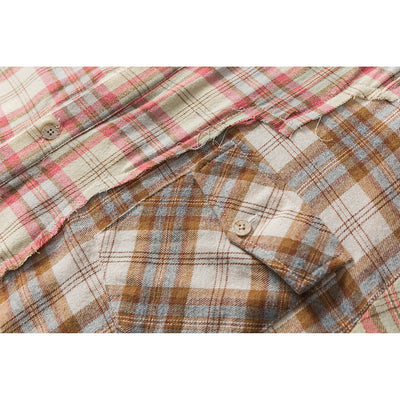 Camisa de Cuadros Combinados Manga Larga Unisex - Image 10