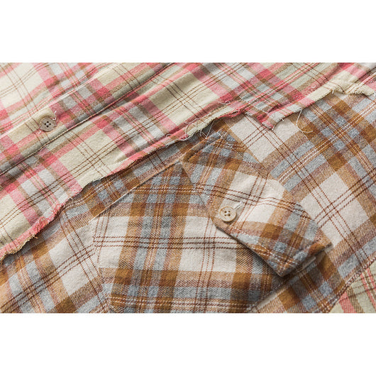 Camisa de Cuadros Combinados Manga Larga Unisex - Image 10