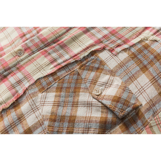 Camisa de Cuadros Combinados Manga Larga Unisex - Image 4