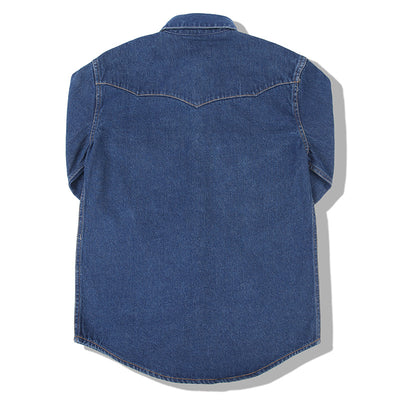 Camisa Denim Lavado Floral con Bolsillo Frontal - Image 13