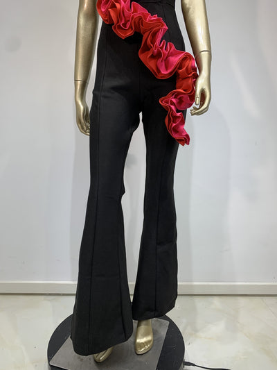 Jumpsuit Elegante Rojo con Aplicaciones y Escote Tubo - Image 20