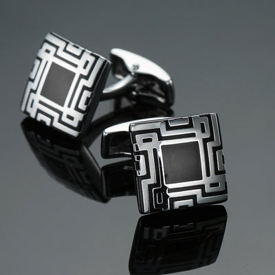 Gemelos Vintage con Patrón Esmaltado - Colección Cube Artesanal - Image 12