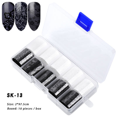 10 Cajas de Stickers de Uñas Holográficos Color AB para Nail Art - Image 13