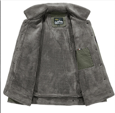 Abrigo de Invierno para Hombre con Forro de Terciopelo - Chaqueta de Algodón Acolchada - Image 16