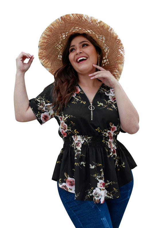 Blusa Estampada Escote V Talla Grande - Image 16