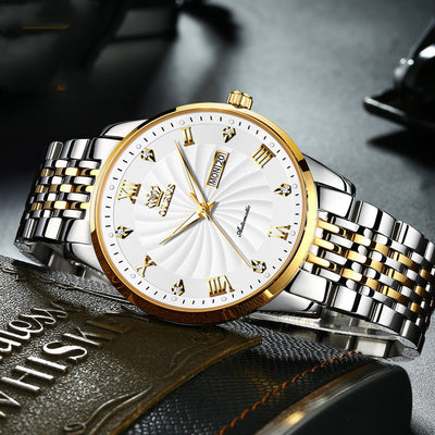 Reloj Empresarial Automático con Esfera Luminosa y Diamante para Hombre - Image 10