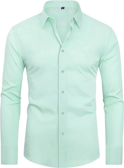 Camisa Elástica de Talla Grande para Hombre de Manga Larga - Image 21
