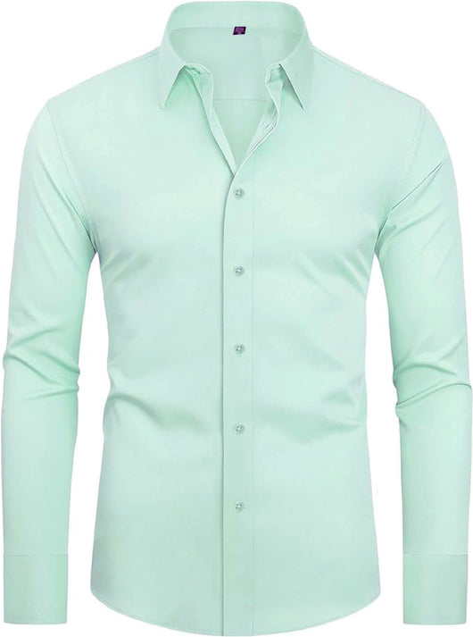 Camisa Elástica de Talla Grande para Hombre de Manga Larga - Image 21