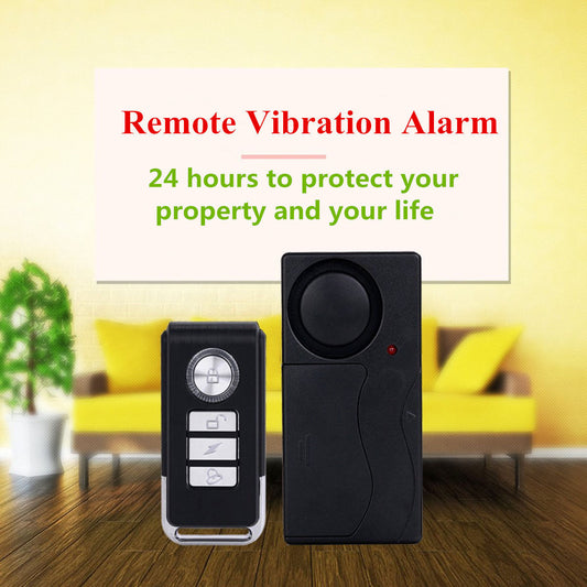 Detector de Vibración Inalámbrico con Control Remoto y Alarma Antirrobo