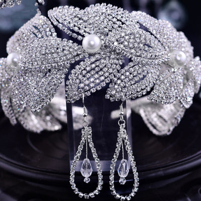 Diadema Artesanal con Hojas de Cristal Brillante - Image 2
