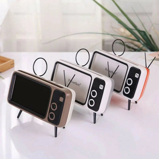 Parlante Bluetooth Retro con Soporte para Teléfono - Image 22