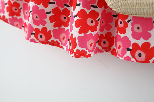 Vestido para Niña con Mangas Volantes + Bolsa Canasta de Bambú - Image 10