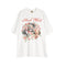 American Retro Hip Hop T-shirt with Rose Embroidery
