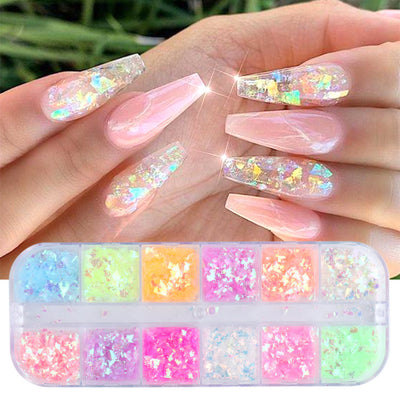 Lentejuelas para Uñas Diseño Hada Mariposa Irregular Efecto Hielo - Image 8