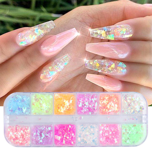 Lentejuelas para Uñas Diseño Hada Mariposa Irregular Efecto Hielo - Image 8